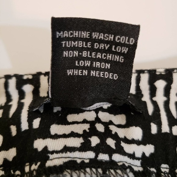 E39 by Eric Size 10 Black and White Graphic Print Pant Zip Ankle - Picture 6 of 9